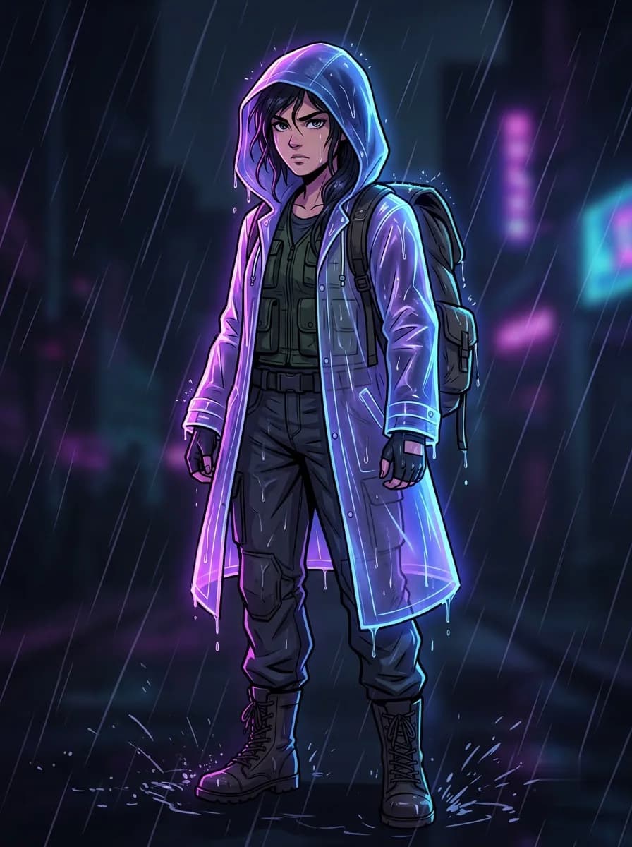 Word Rain character art