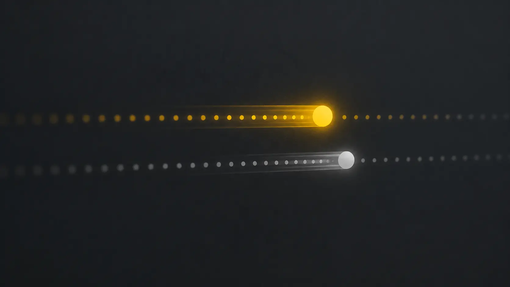 Two parallel race-lane style progress bars representing a typist's current run and their personal best pace